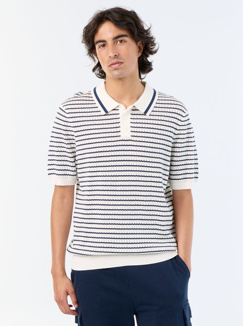 Polo de manga corta de punto calado - Kiabi