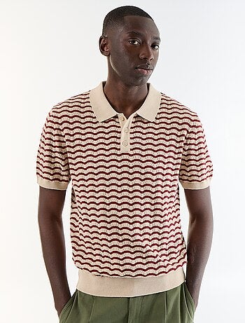 Polo de manga corta de punto calado