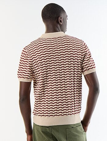 Polo de manga corta de punto calado