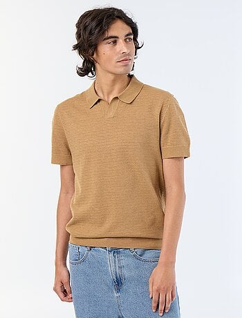 Polo de manga corta de punto calado