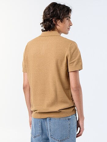 Polo de manga corta de punto calado