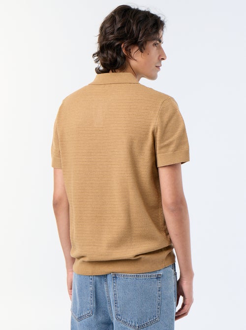 Polo de manga corta de punto calado - Kiabi