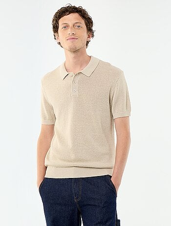 Polo de manga corta de punto calado
