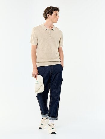 Polo de manga corta de punto calado