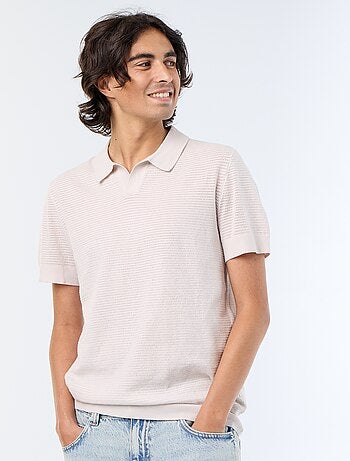 Polo de manga corta de punto calado
