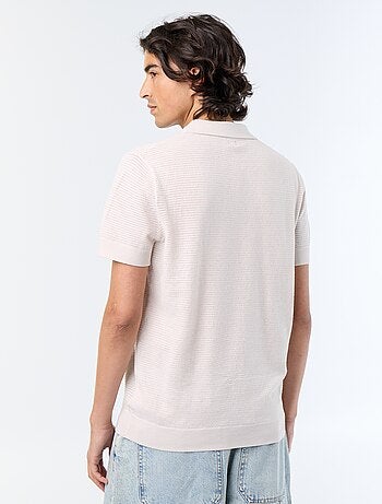 Polo de manga corta de punto calado