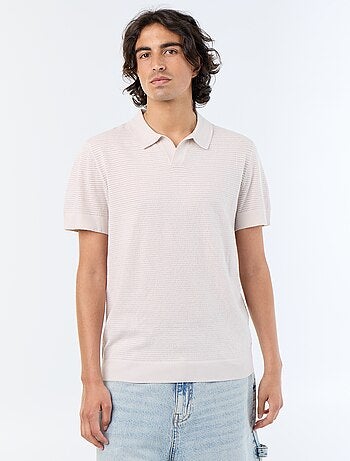 Polo de manga corta de punto calado