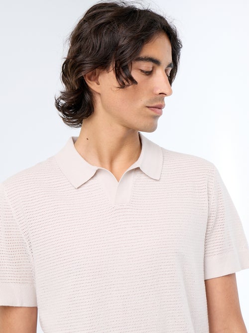 Polo de manga corta de punto calado - Kiabi