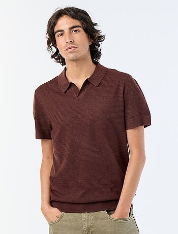 Polo de manga corta de punto calado