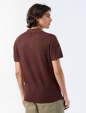 Polo de manga corta de punto calado