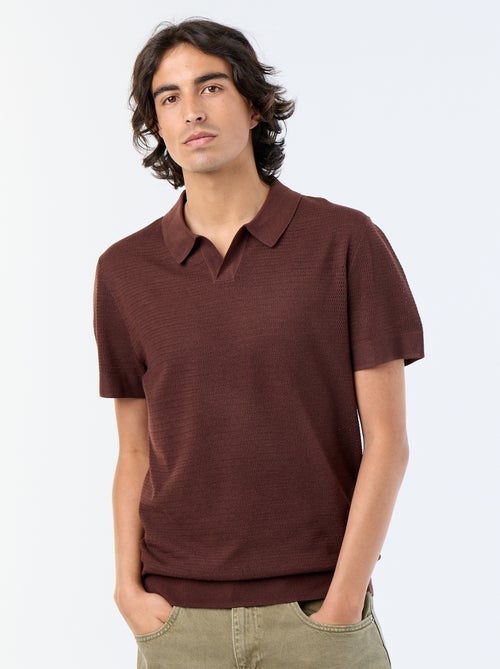 Polo de manga corta de punto calado - Kiabi