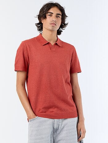 Polo de manga corta de punto calado