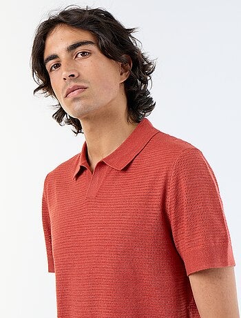 Polo de manga corta de punto calado