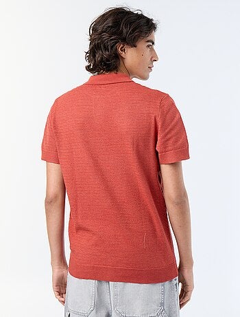 Polo de manga corta de punto calado