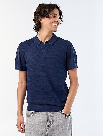 Polo de manga corta de punto calado
