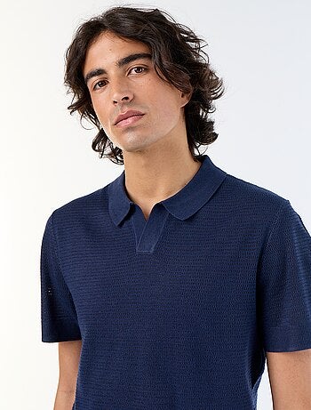 Polo de manga corta de punto calado