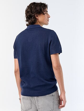 Polo de manga corta de punto calado