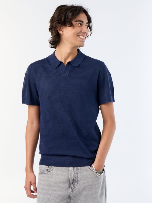 Polo de manga corta de punto calado - Kiabi