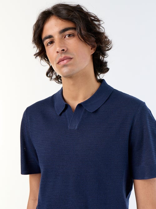 Polo de manga corta de punto calado - Kiabi