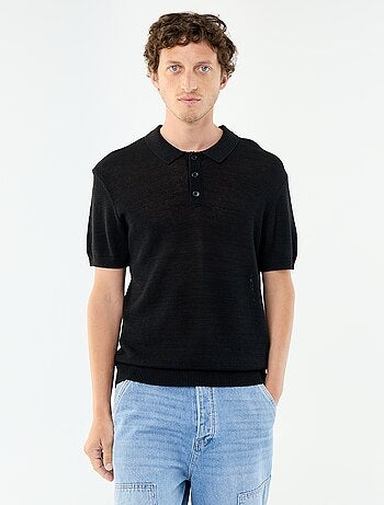 Polo de manga corta de punto calado
