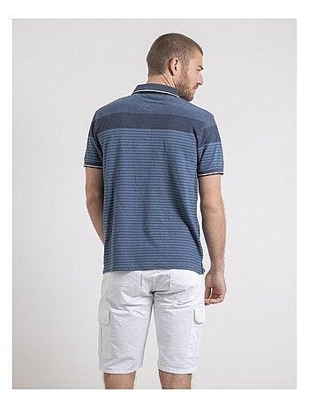 Polo de manga corta de puro algodón a rayas PIWENING