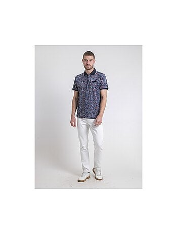 Polo de manga corta de puro algodón con motivos PARUBOL
