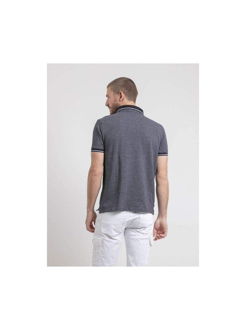 Polo de manga corta de puro algodón con motivos PIGUMAX Azul marino - Kiabi