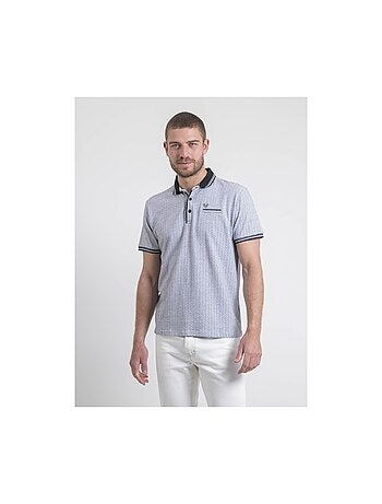 Polo de manga corta de puro algodón con motivos PIROULIO