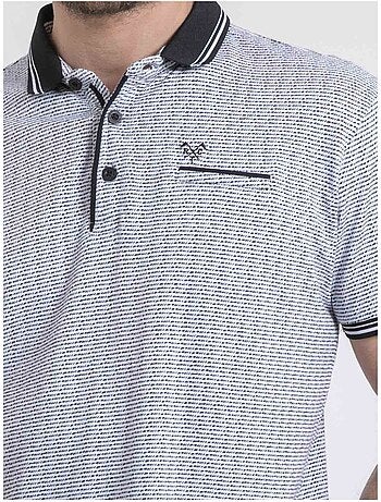 Polo de manga corta de puro algodón con motivos PIROULIO