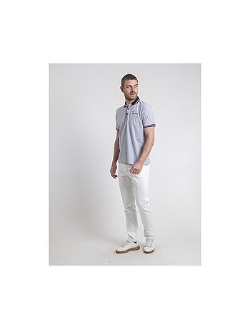 Polo de manga corta de puro algodón con motivos PIROULIO