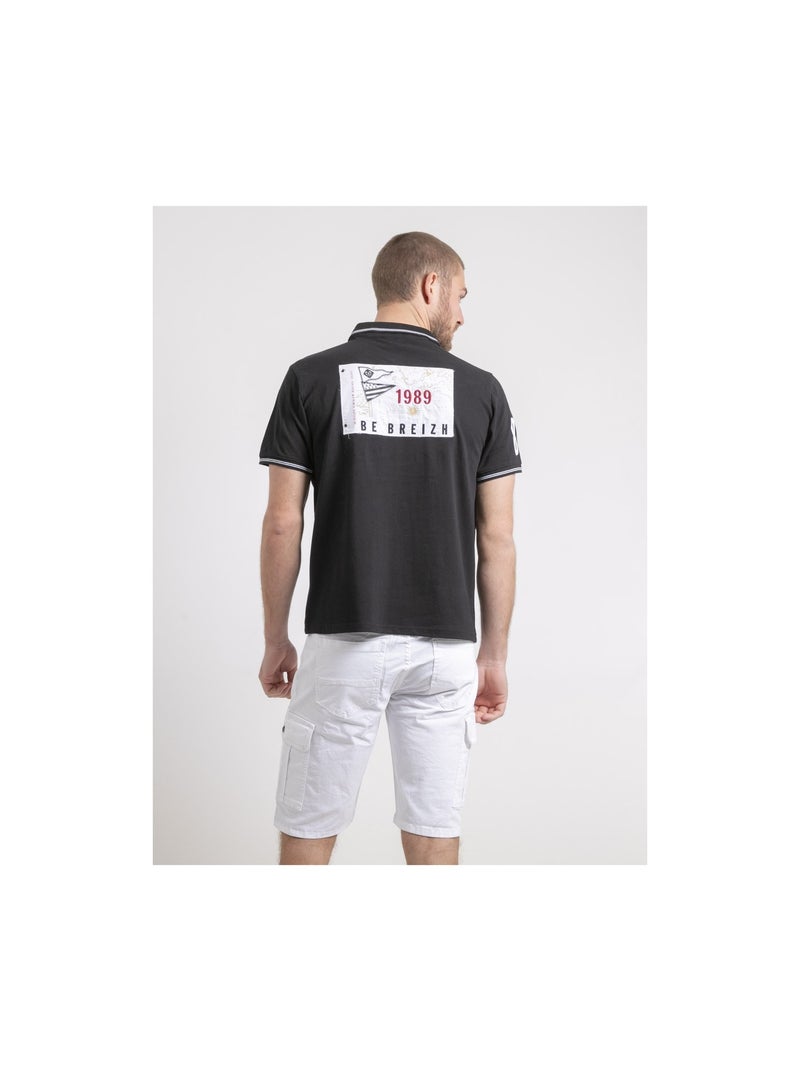 Polo de manga corta de puro algodón PAHDU Negro - Kiabi