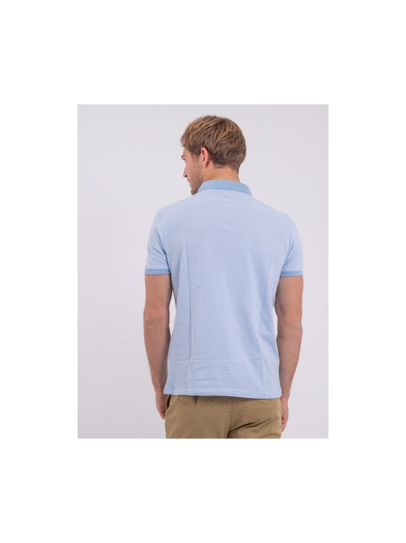 Polo de manga corta de puro algodón PIKTO Azul - Kiabi