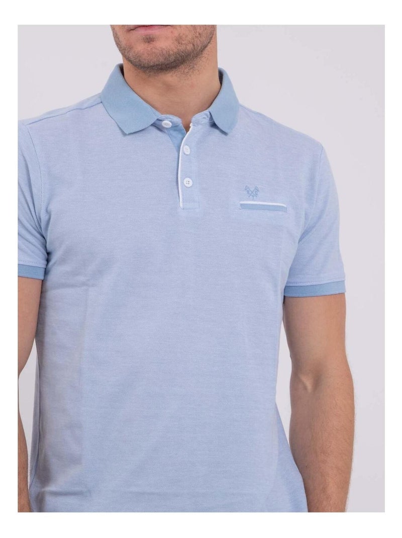 Polo de manga corta de puro algodón PIKTO Azul - Kiabi