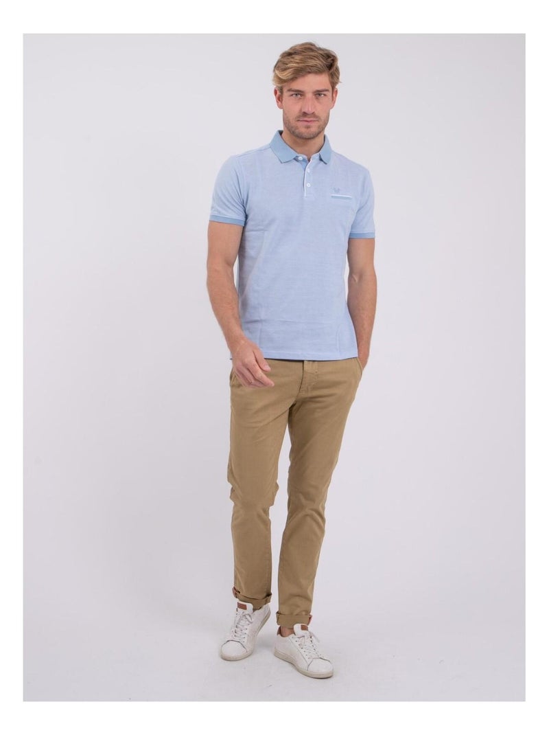 Polo de manga corta de puro algodón PIKTO Azul - Kiabi