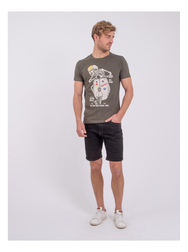 Polo de manga corta de puro algodón POUFASA Caqui - Kiabi