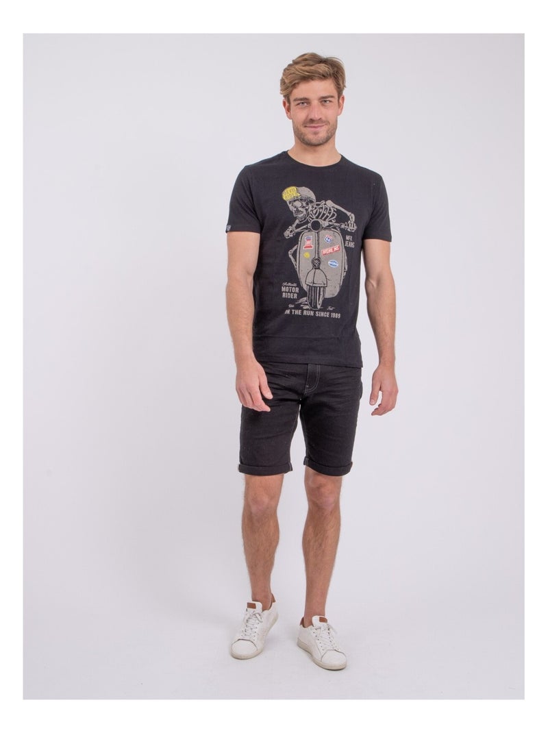 Polo de manga corta de puro algodón POUFASA Negro - Kiabi