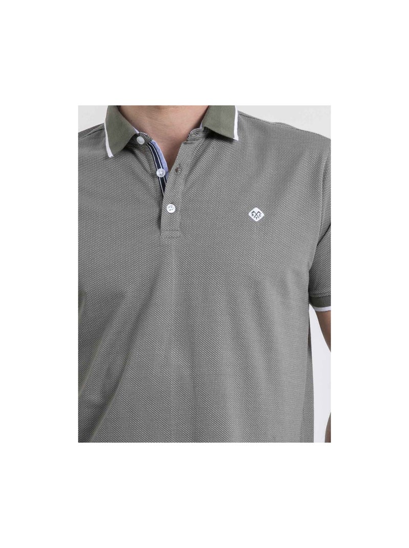 Polo de manga corta de puro algodón POULENI Caqui - Kiabi