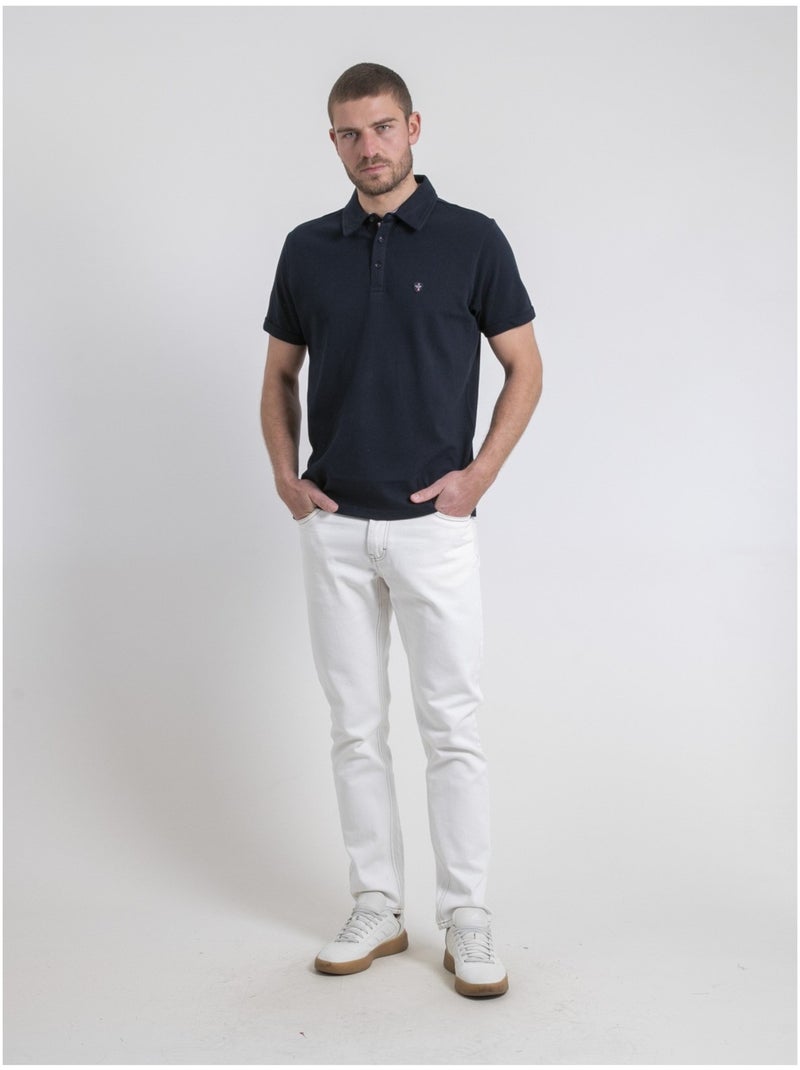 Polo de manga corta de puro algodón POULOAN Azul marino - Kiabi