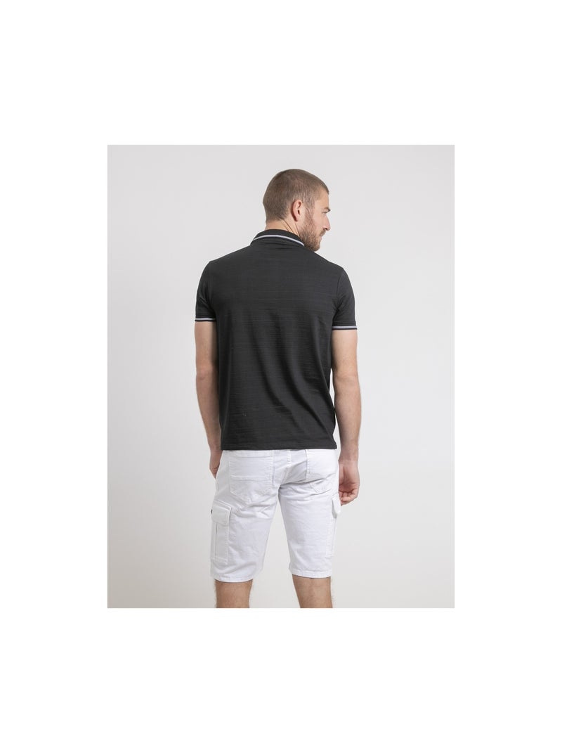 Polo de manga corta de puro algodón PWENN Negro - Kiabi