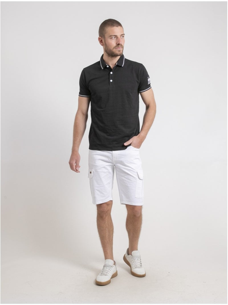 Polo de manga corta de puro algodón PWENN Negro - Kiabi