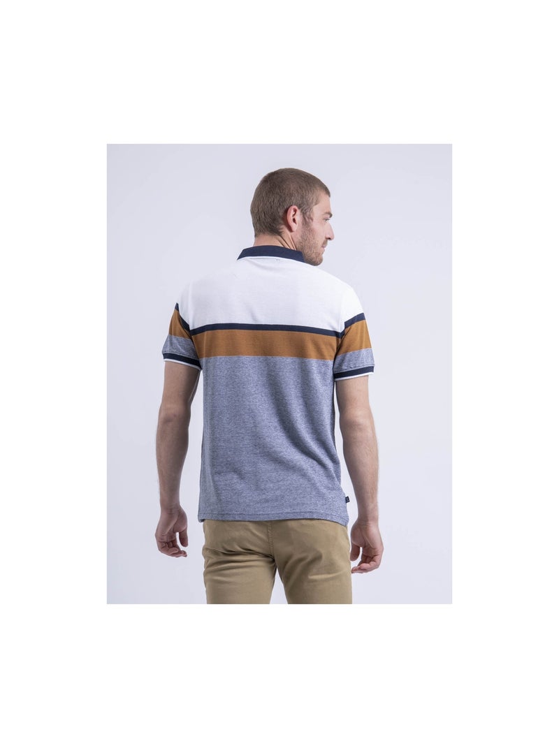Polo de manga corta de rayas PABENOL Blanco - Kiabi