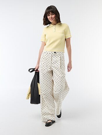 Polo de manga corta en piqué de algodón