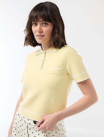 Polo de manga corta en piqué de algodón