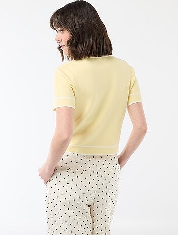 Polo de manga corta en piqué de algodón