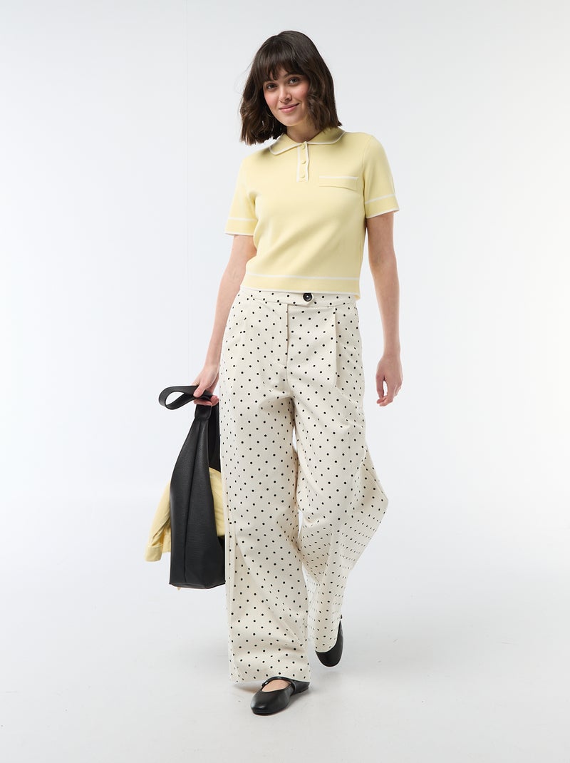 Polo de manga corta en piqué de algodón Amarillo - Kiabi