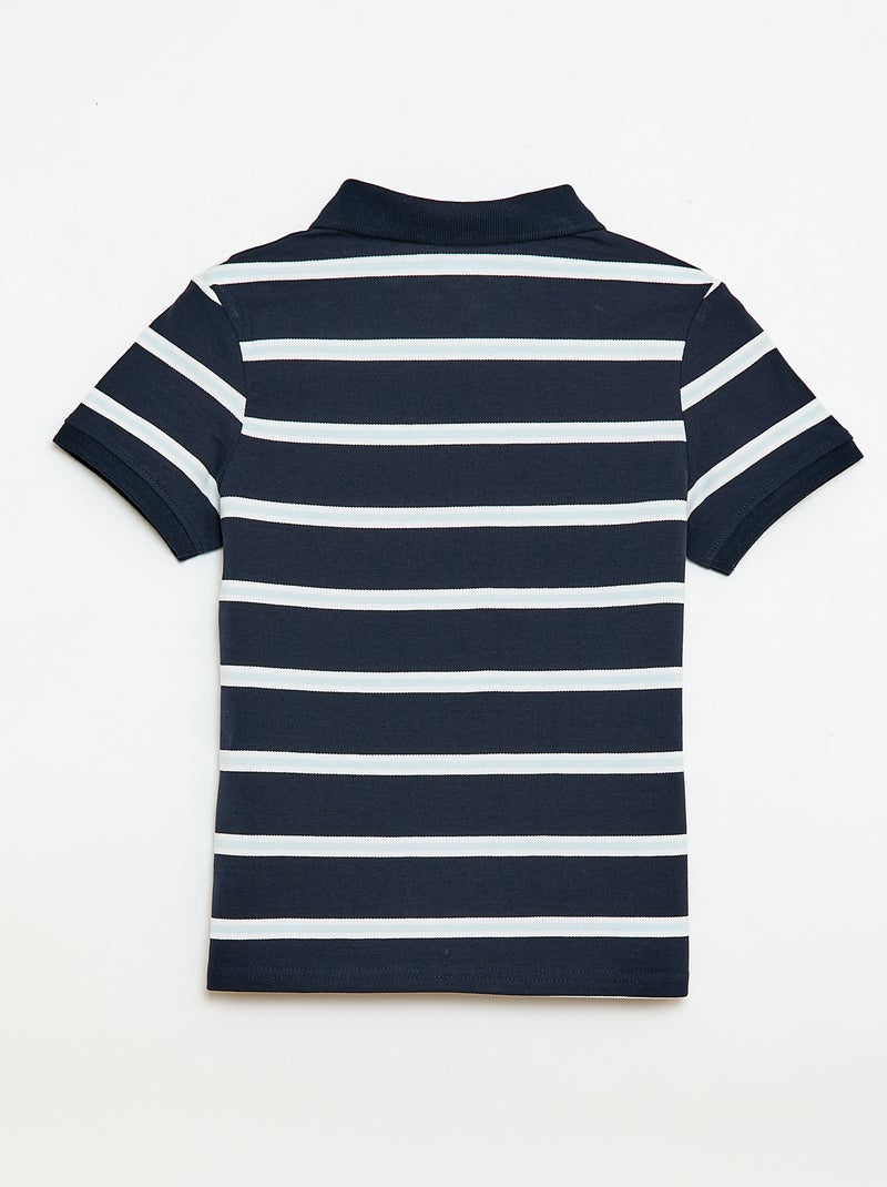 Polo de manga corta en piqué de algodón Azul - Kiabi