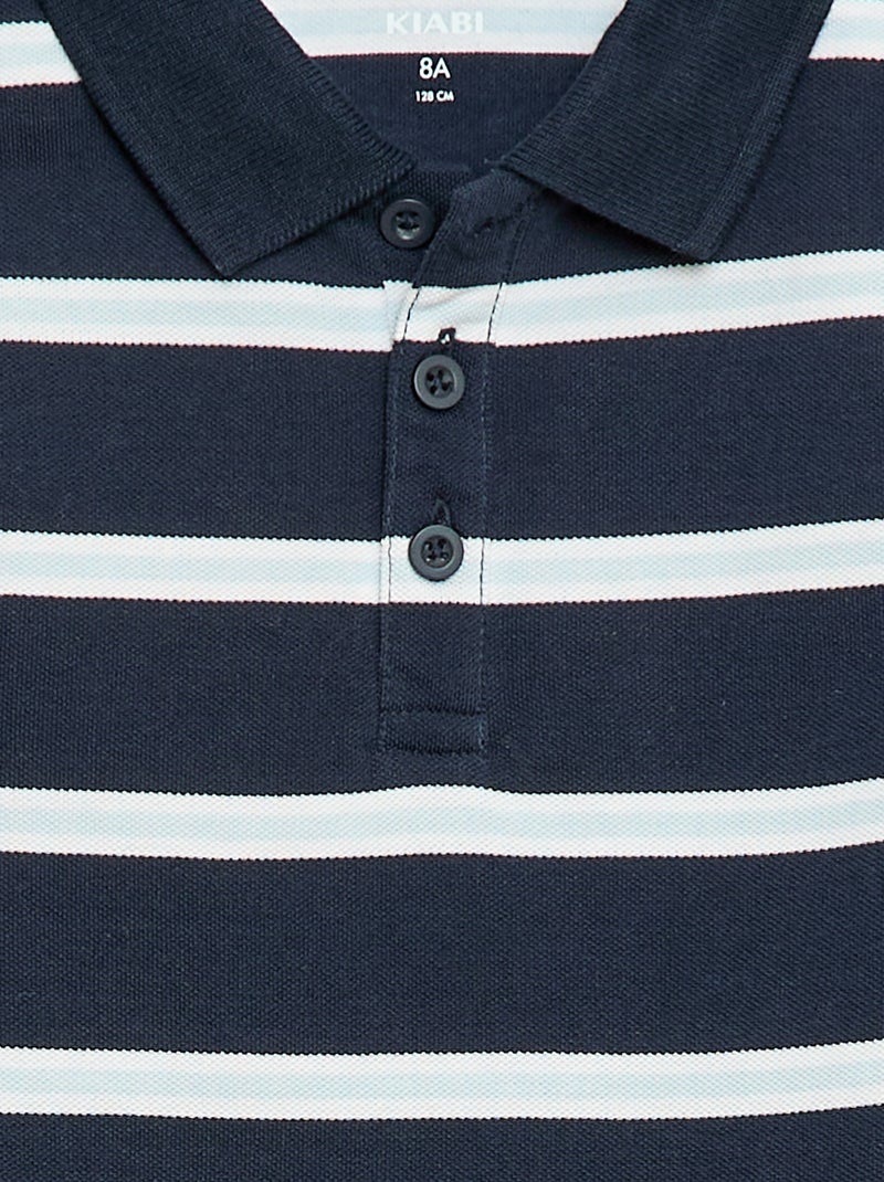 Polo de manga corta en piqué de algodón Azul - Kiabi