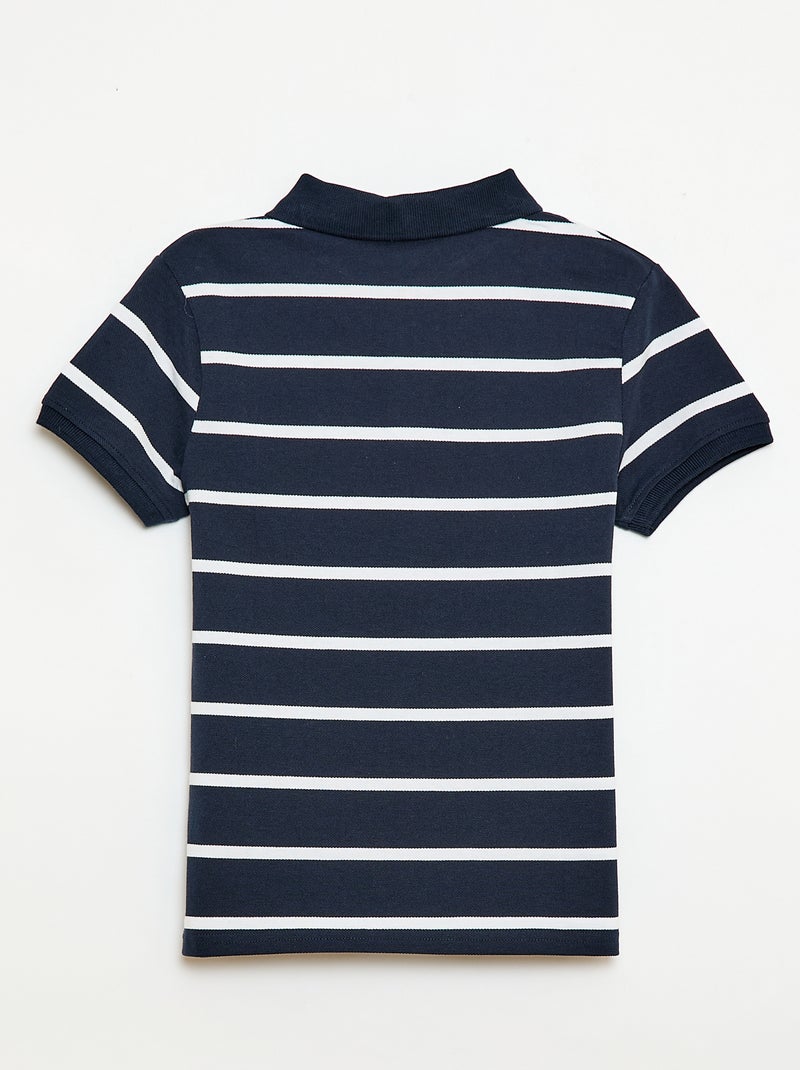Polo de manga corta en piqué de algodón Azul - Kiabi