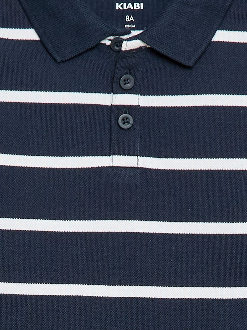 Polo de manga corta en piqué de algodón Azul - Kiabi