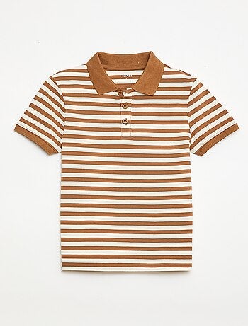 Polo de manga corta en piqué de algodón